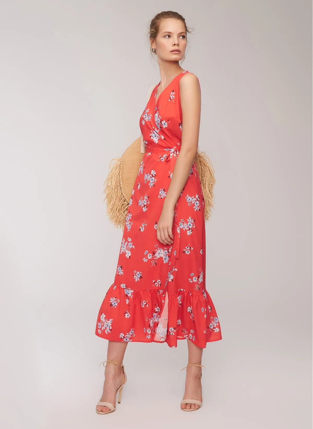 13540 Red Floral Dress