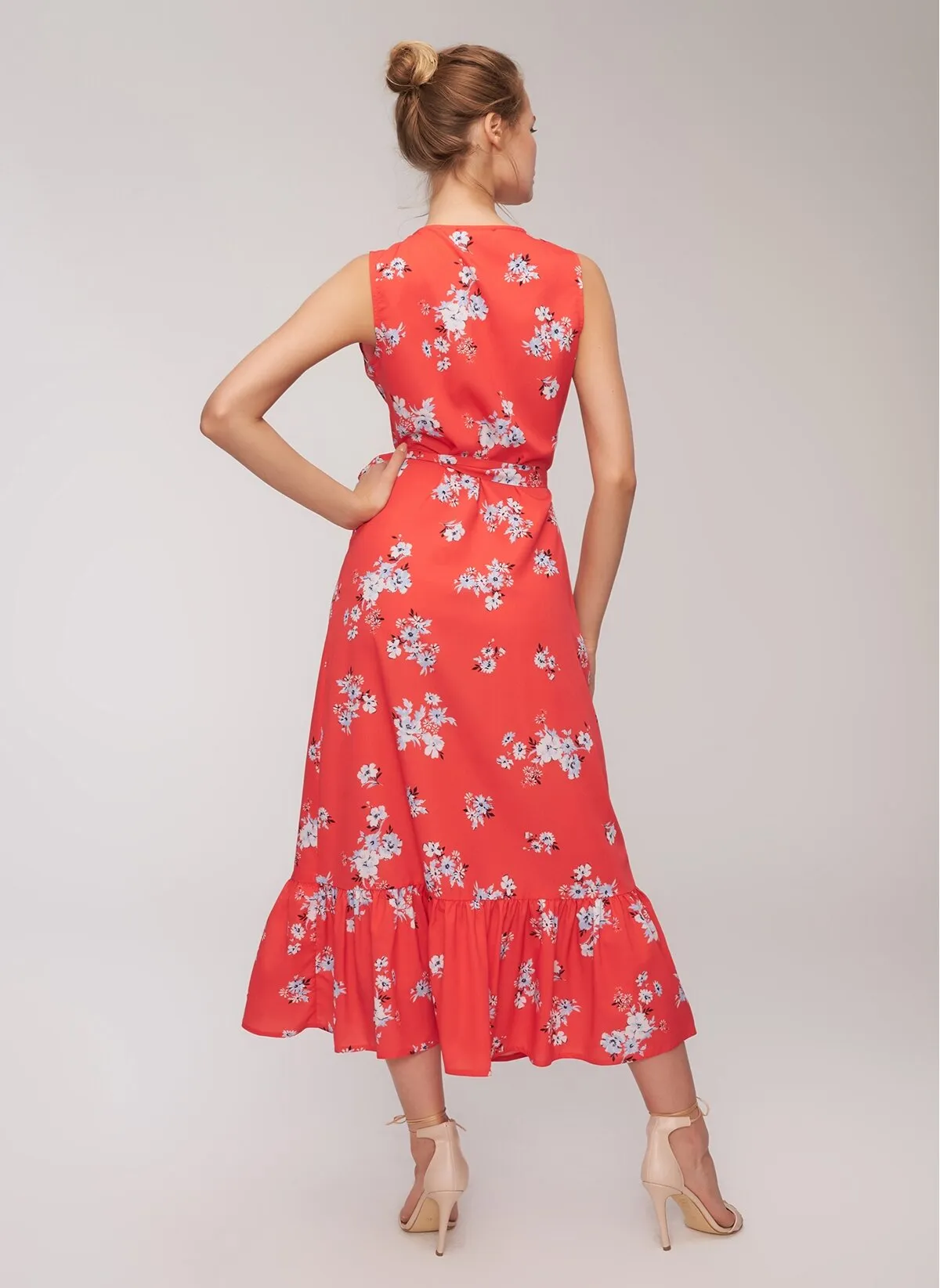 13540 Red Floral Dress