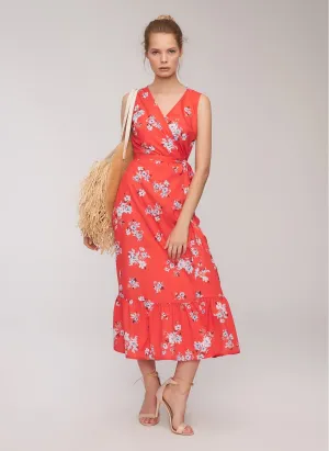 13540 Red Floral Dress