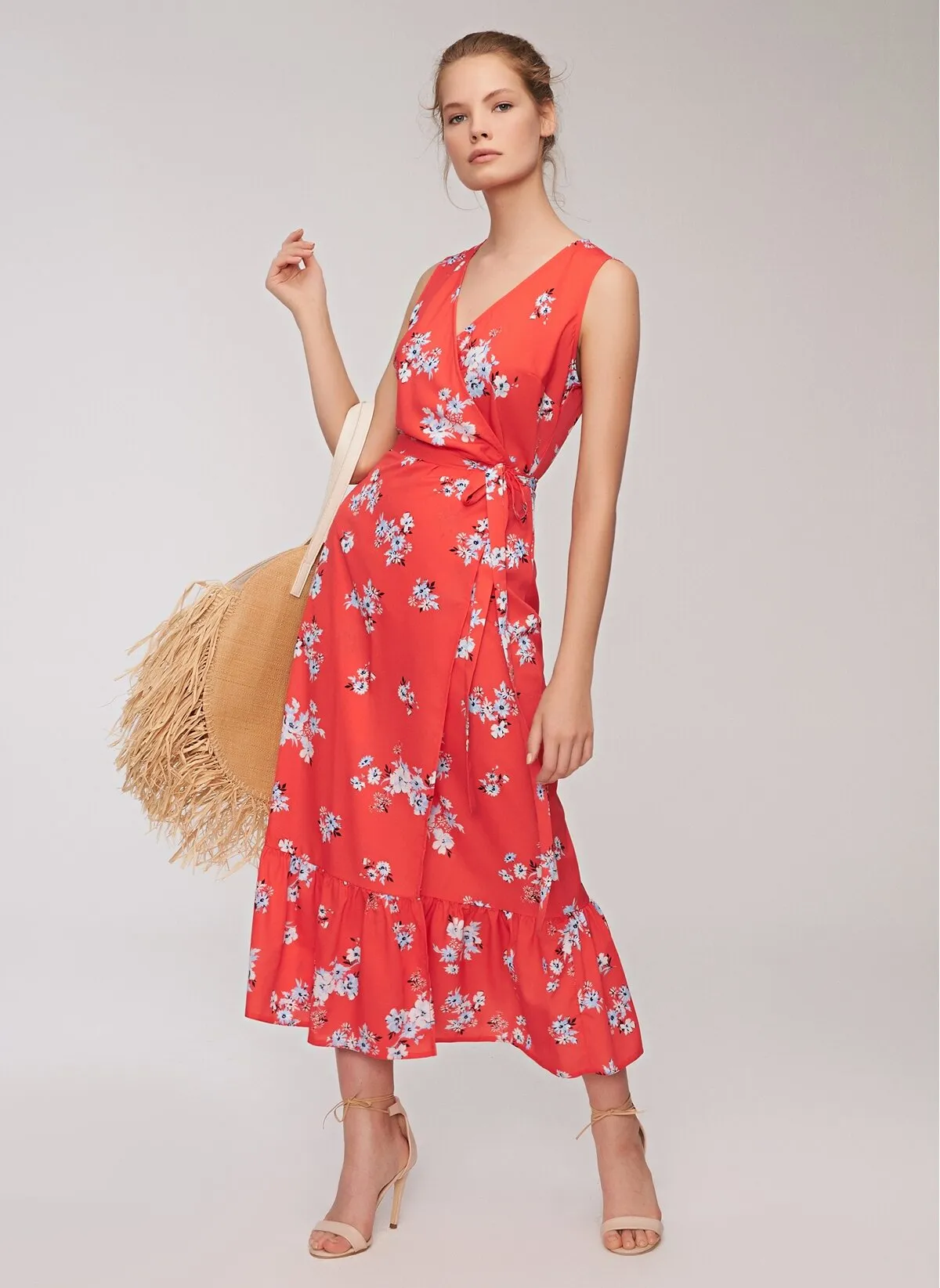 13540 Red Floral Dress