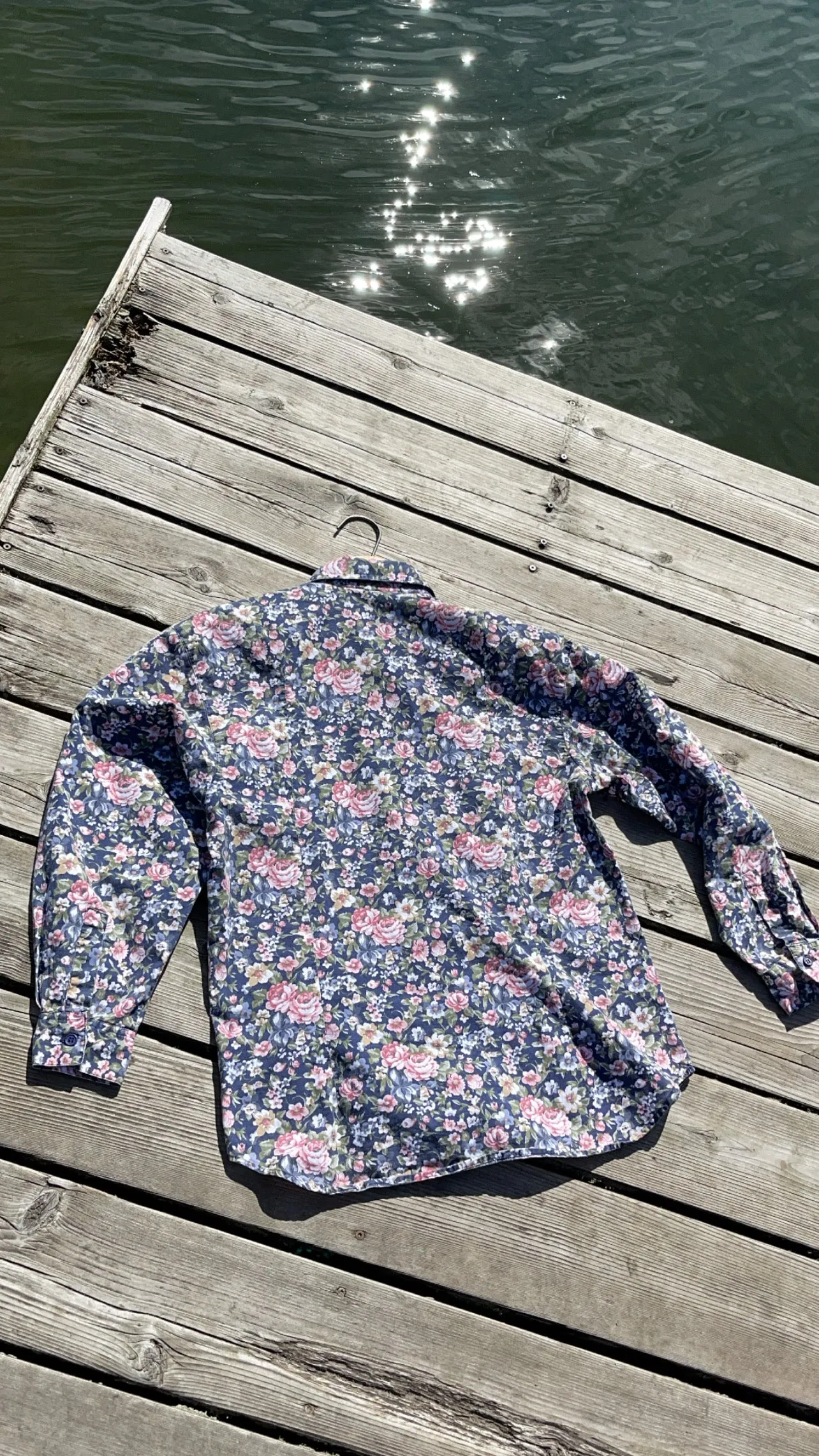 80s Floral Cotton Button Up - S/M