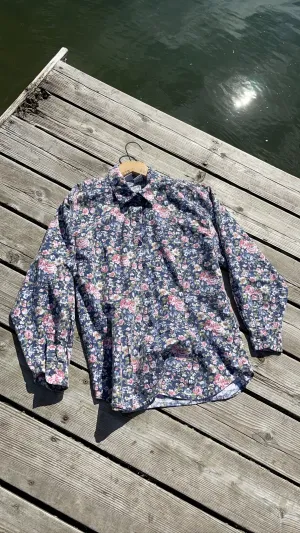 80s Floral Cotton Button Up - S/M