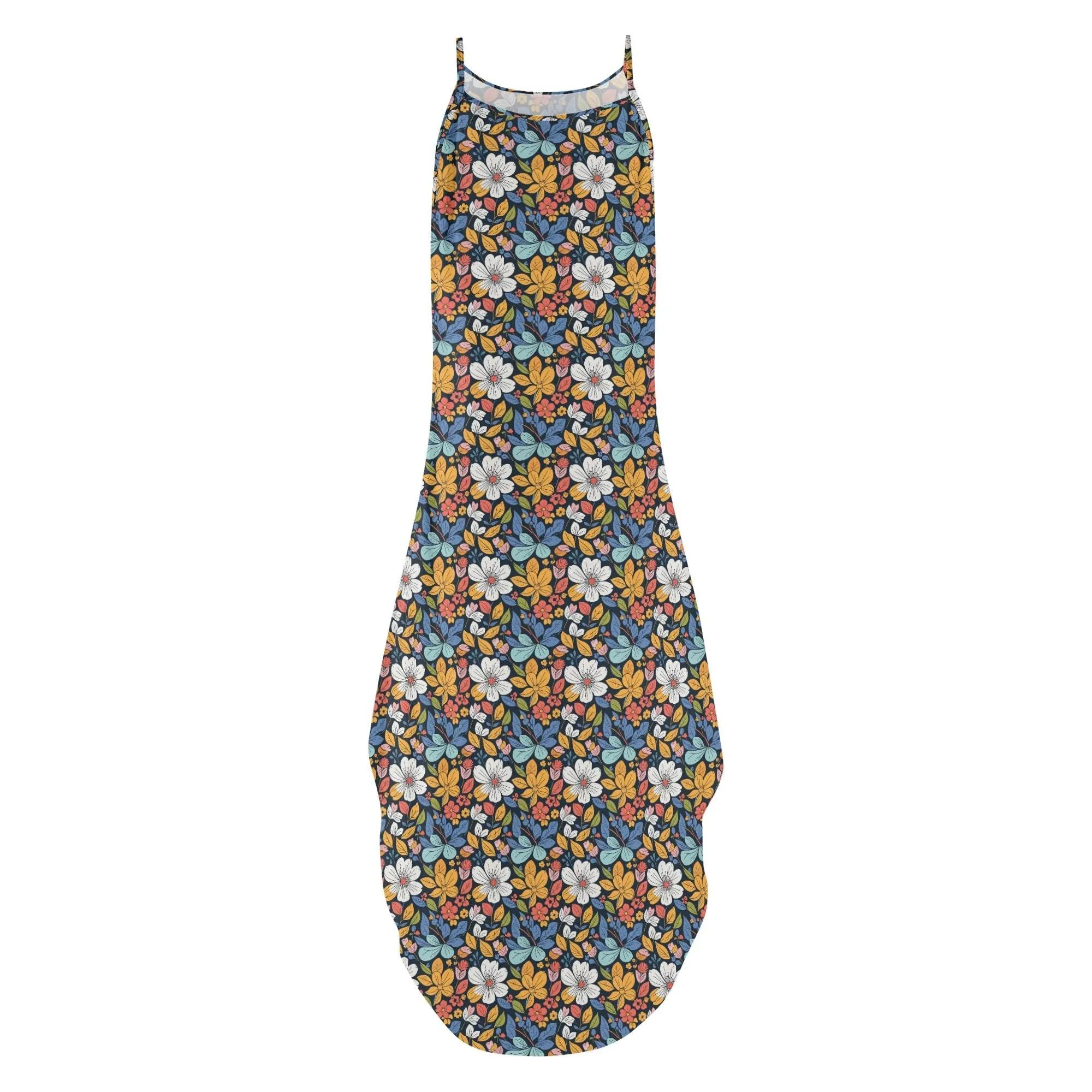 Bright Flowers Womens Elegant Sleeveless Evening Dress