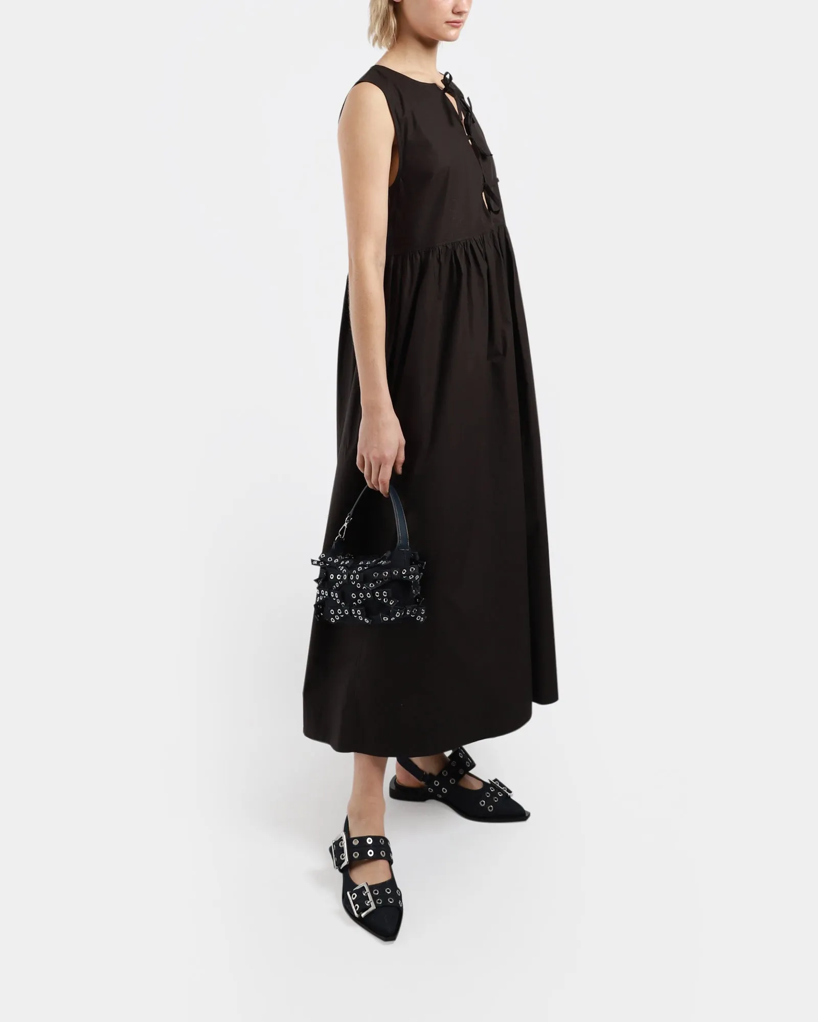 Cotton Poplin Midi Dress