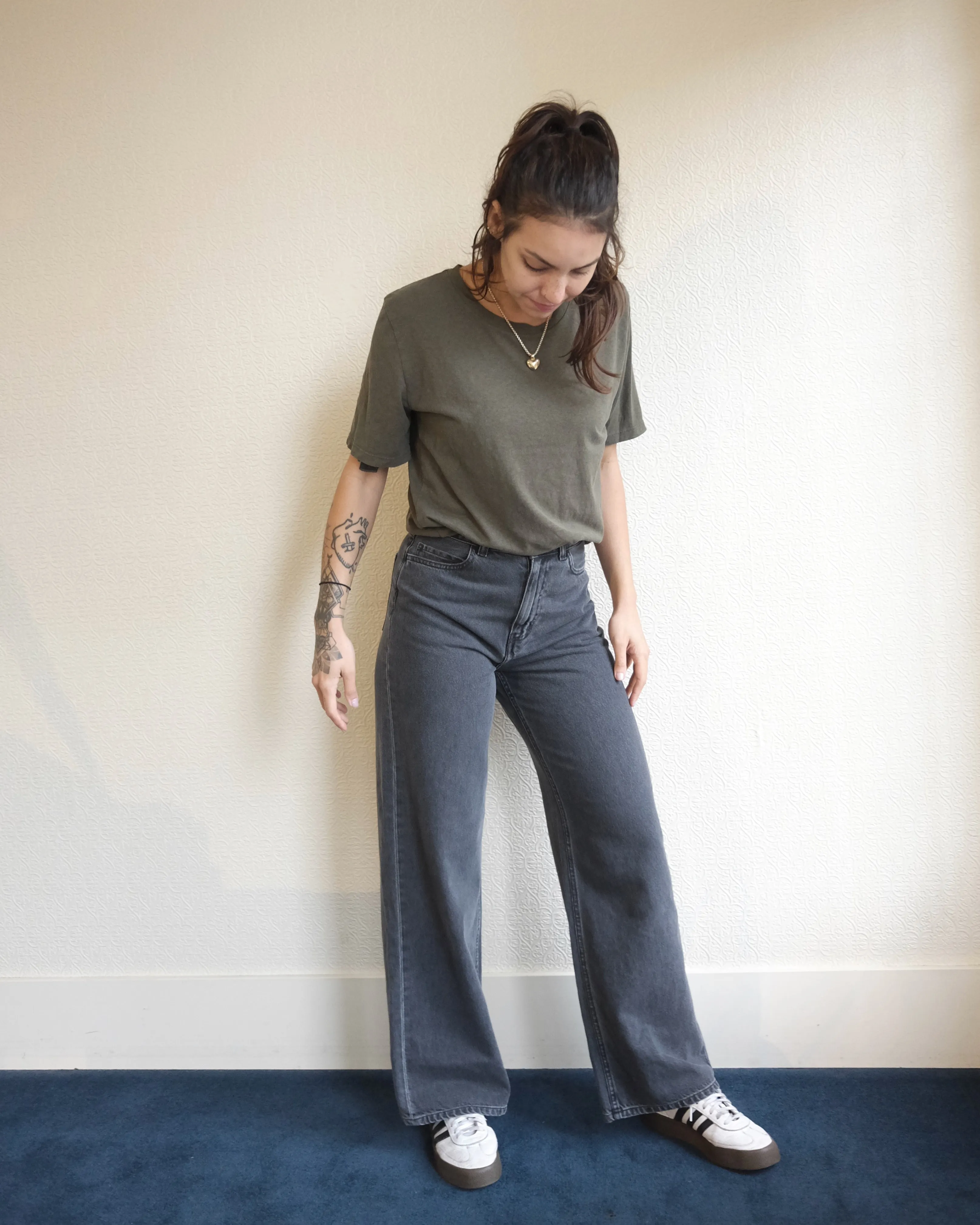 Cropped Silverlake Tee, Olive Green