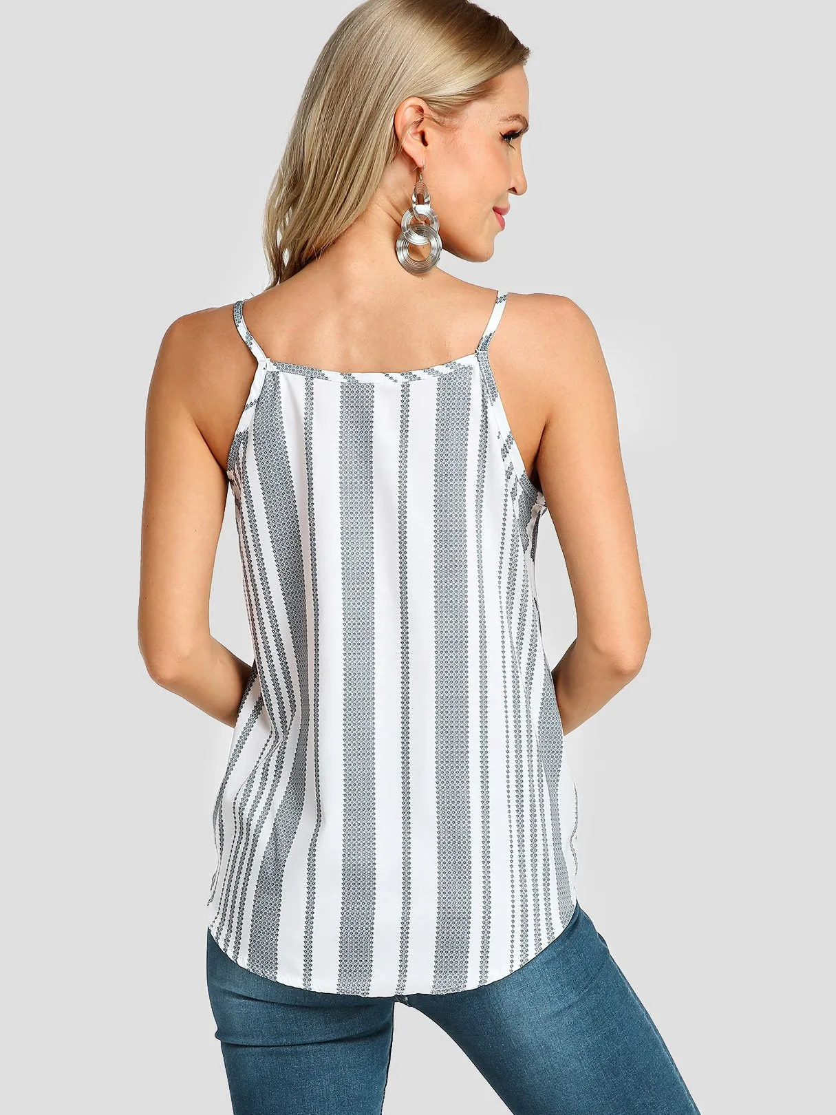 Custom V-Neck Stripe Sleeveless Camis