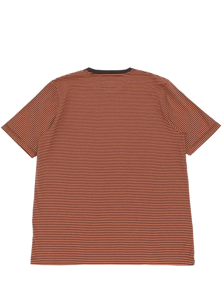 Folk 1x1 Stripe Tee in Rust Brown