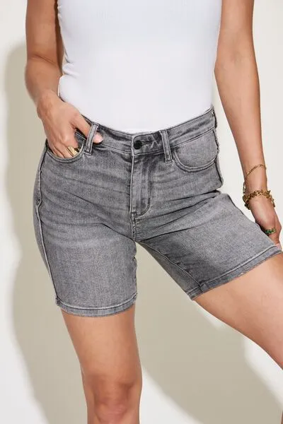 Gabby High Waist Washed Denim Shorts - Judy Blue