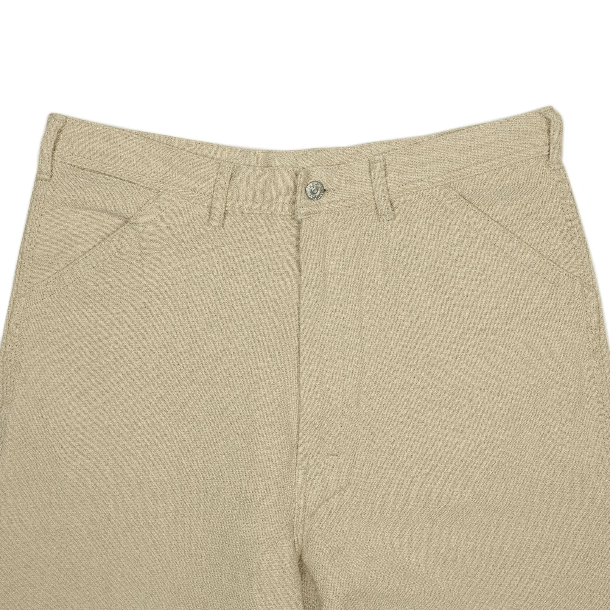 High rise painter pants in natural cotton/linen duck canvas