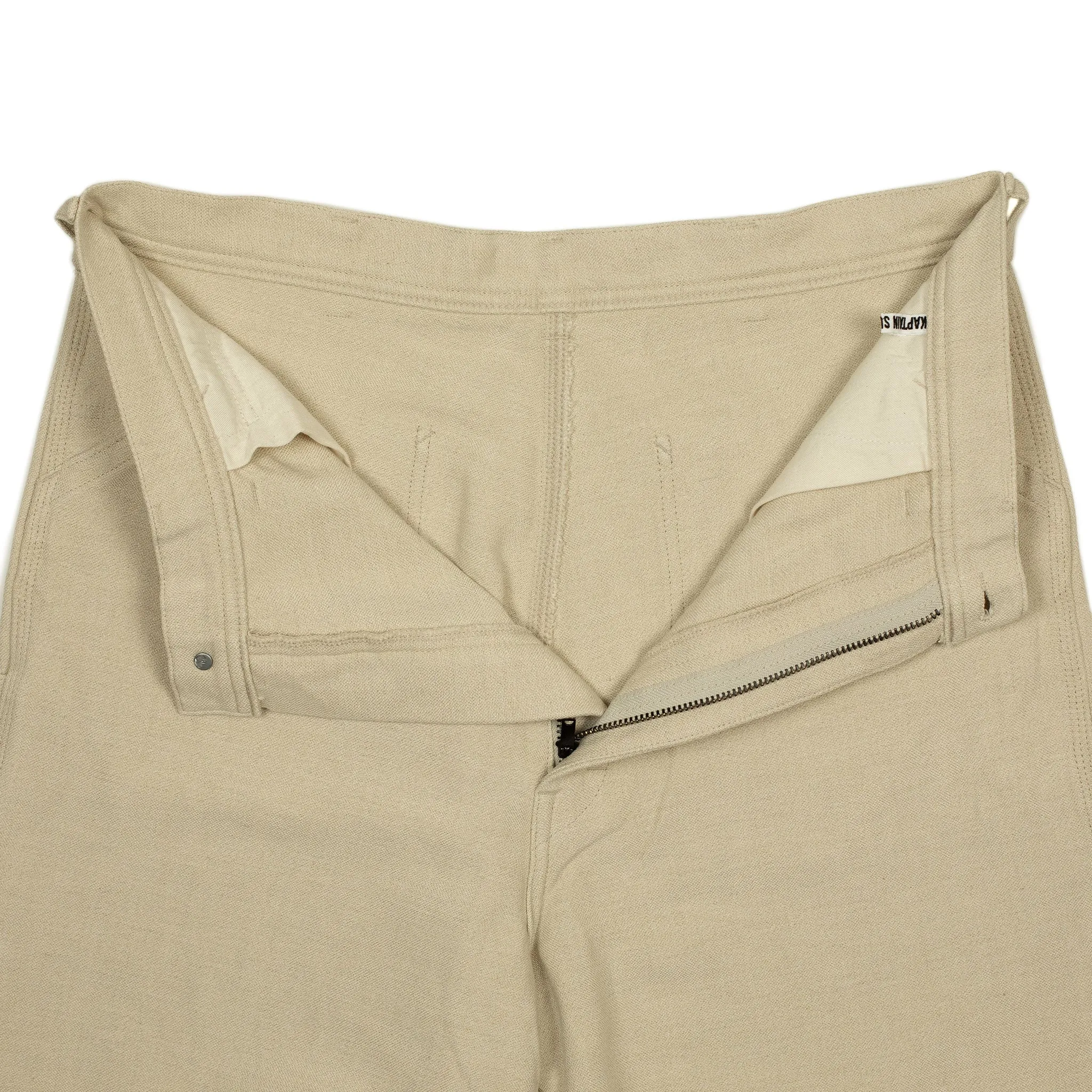 High rise painter pants in natural cotton/linen duck canvas