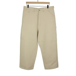 High rise painter pants in natural cotton/linen duck canvas