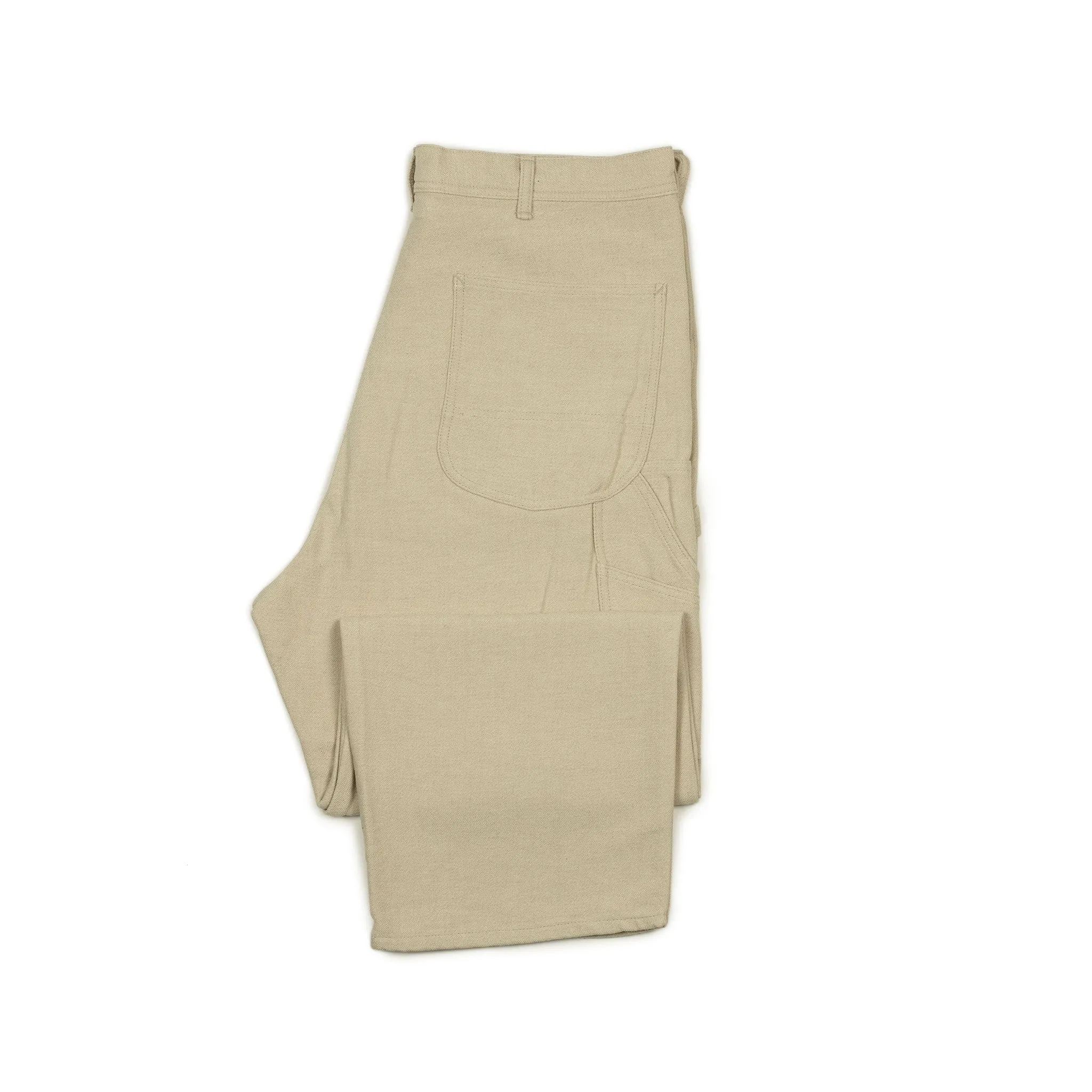 High rise painter pants in natural cotton/linen duck canvas