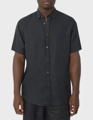 Industrie Trinidad Linen Blend S/S Shirt - OD Black