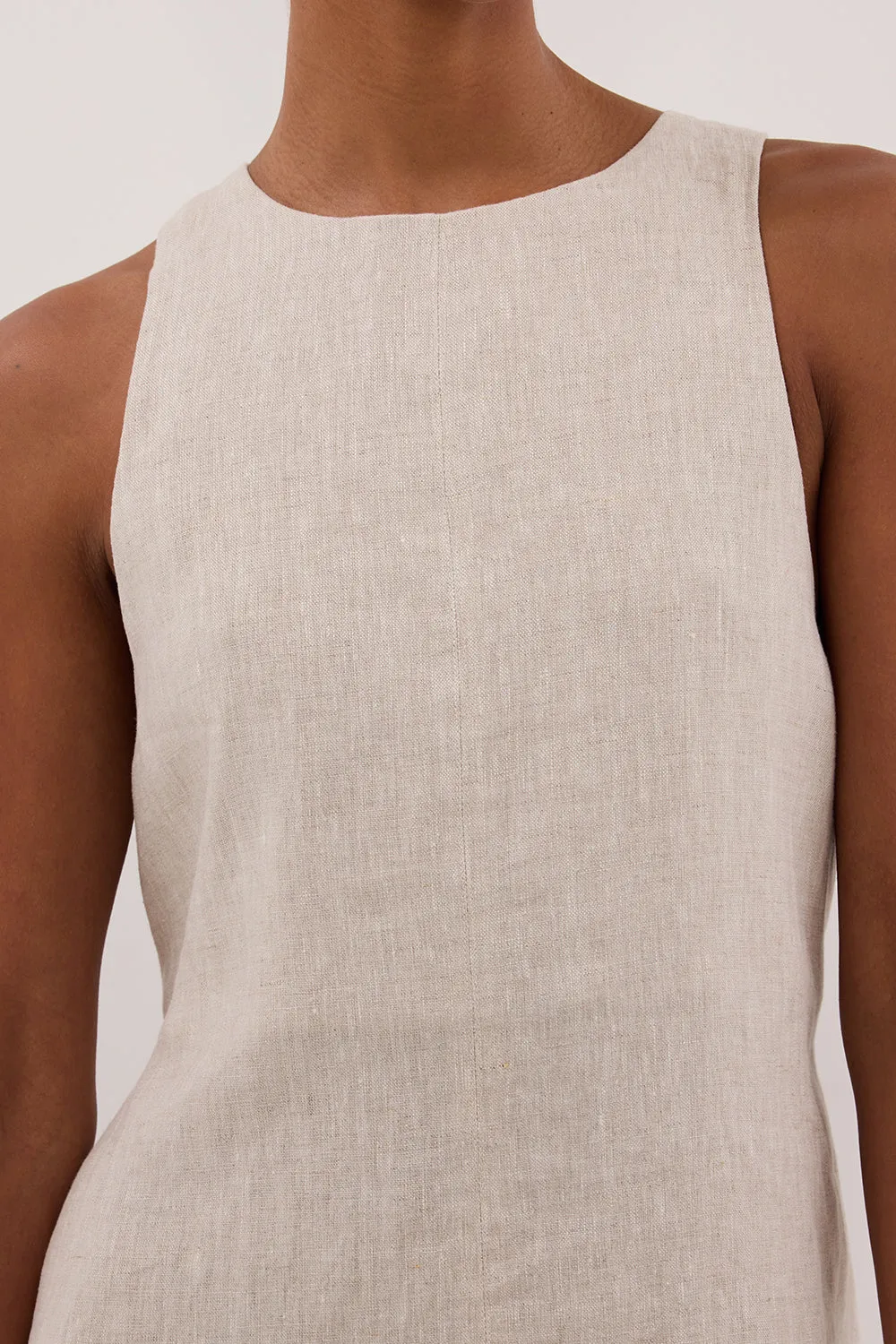 ISABELLE NATURAL MINI LINEN DRESS