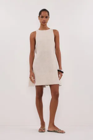 ISABELLE NATURAL MINI LINEN DRESS