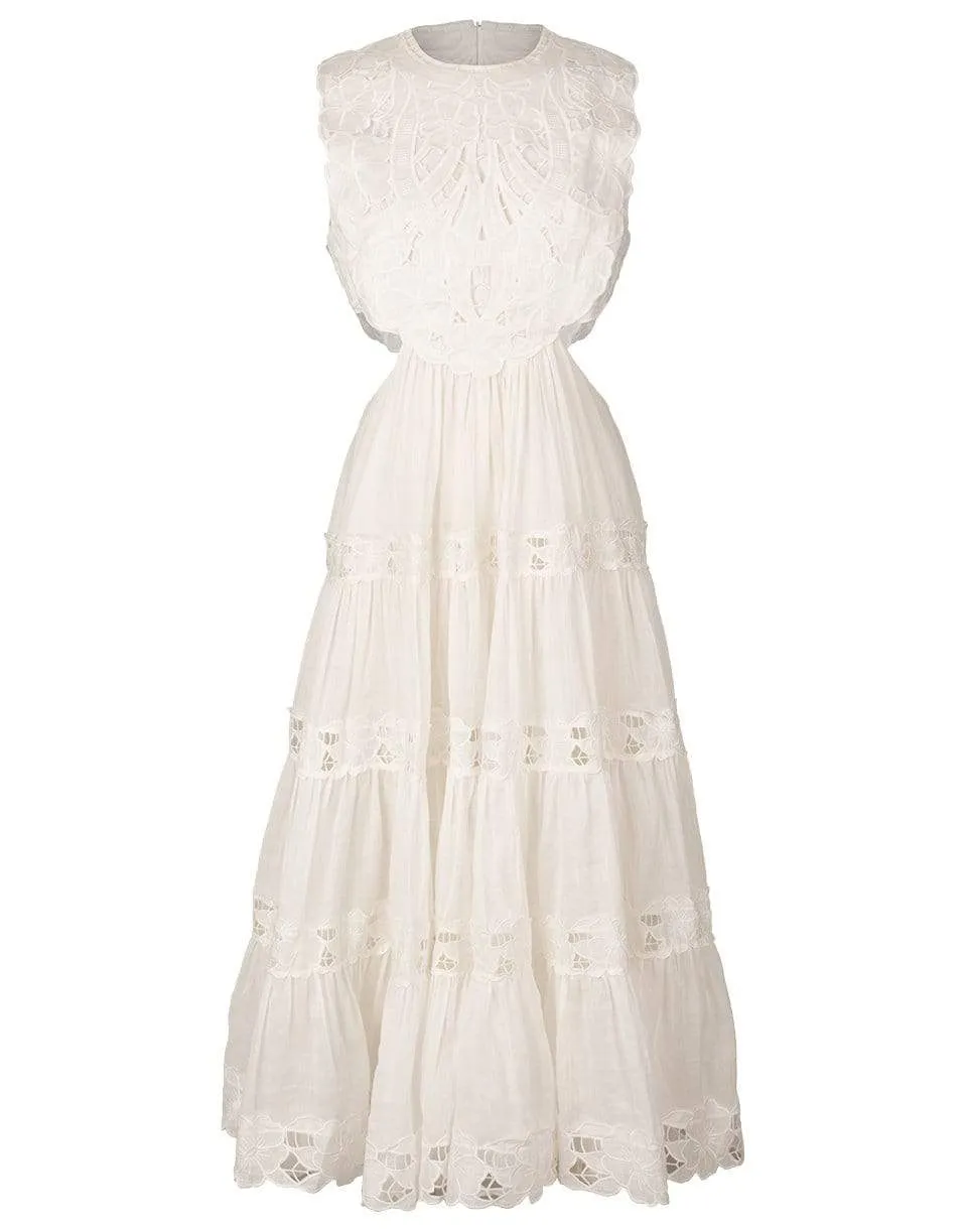 Ivory Cassia Yoke Dress