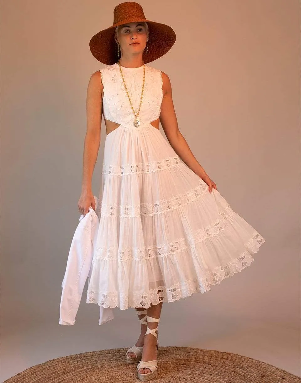 Ivory Cassia Yoke Dress