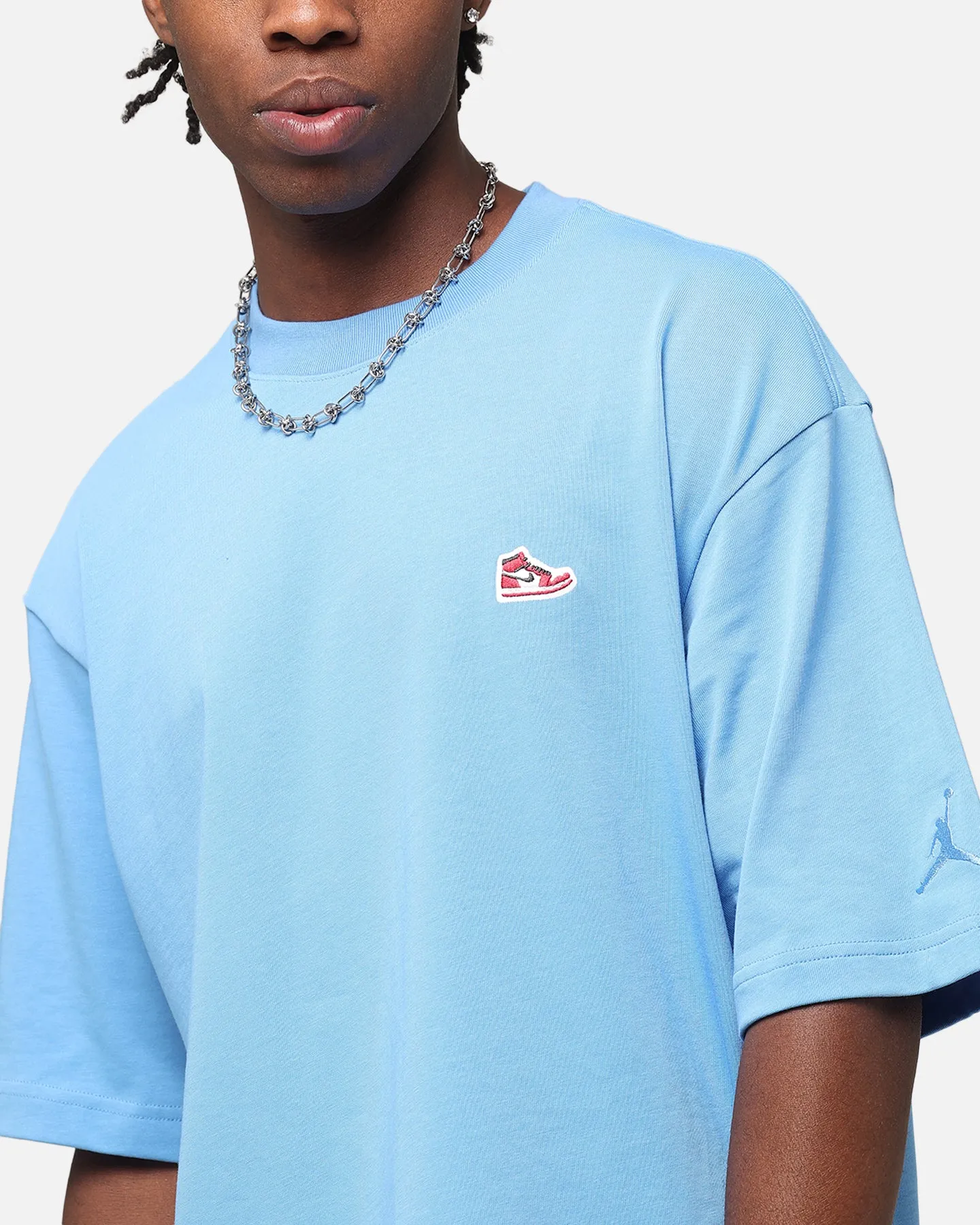 Jordan Brand Sneaker Patch Crewneck T-Shirt Legend Blue