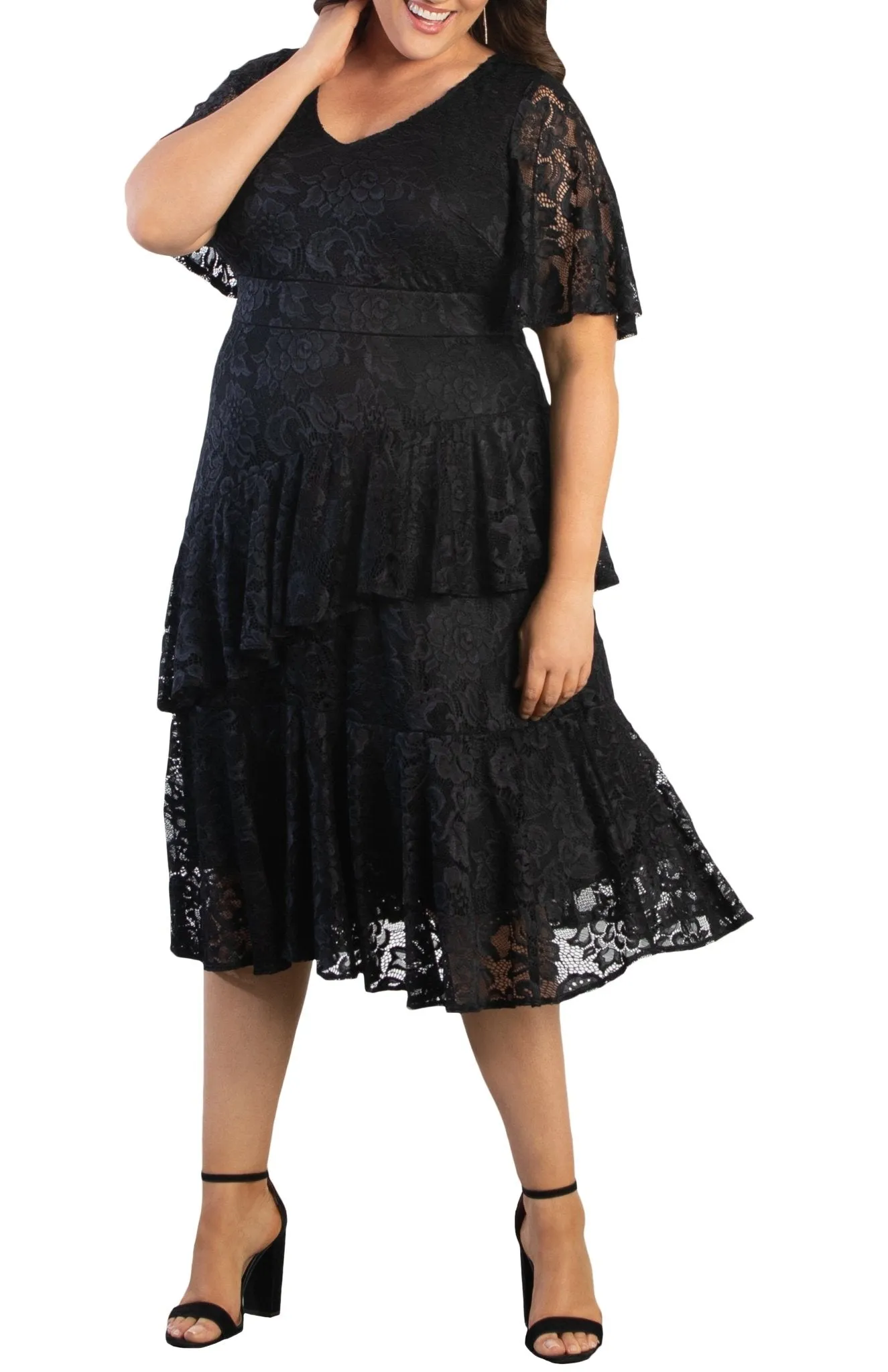 Lace Affair Cocktail Dress - Plus