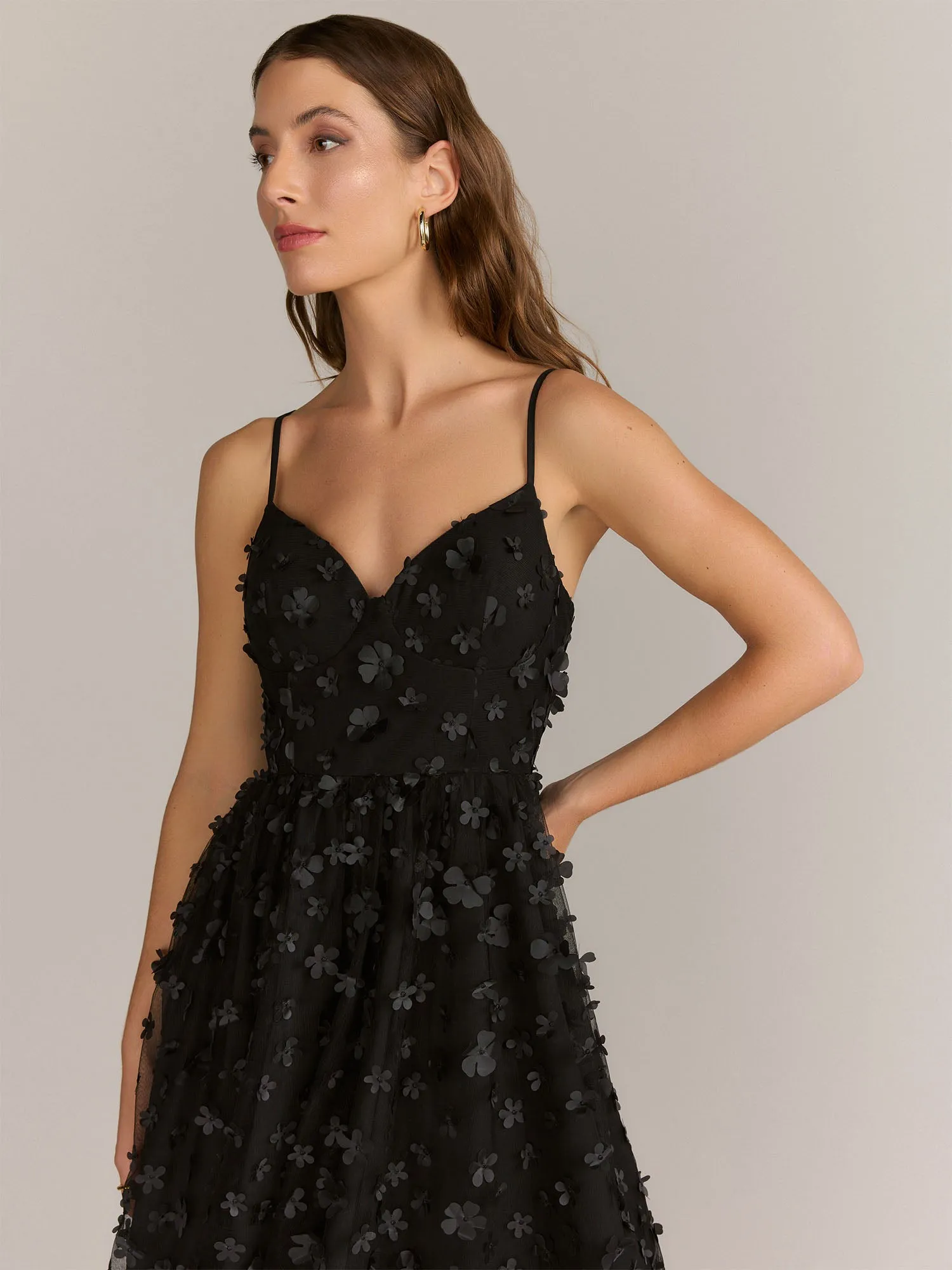 Lena 3D Floral Sweetheart Neck Dress - Brands We Love