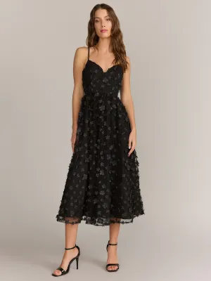 Lena 3D Floral Sweetheart Neck Dress - Brands We Love
