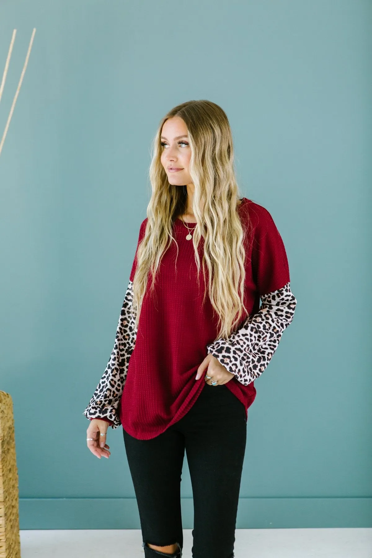 Leopard Sleeve Sweater