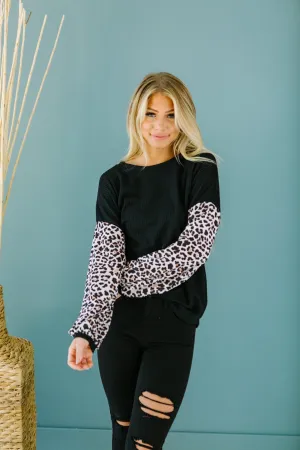 Leopard Sleeve Sweater