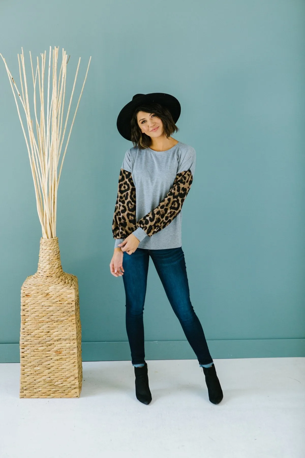 Leopard Sleeve Sweater