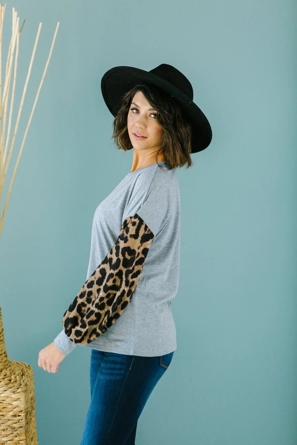 Leopard Sleeve Sweater