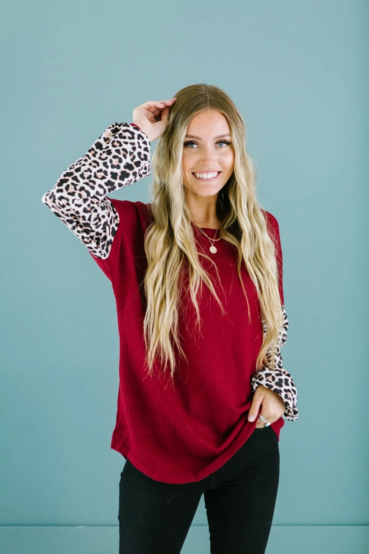 Leopard Sleeve Sweater