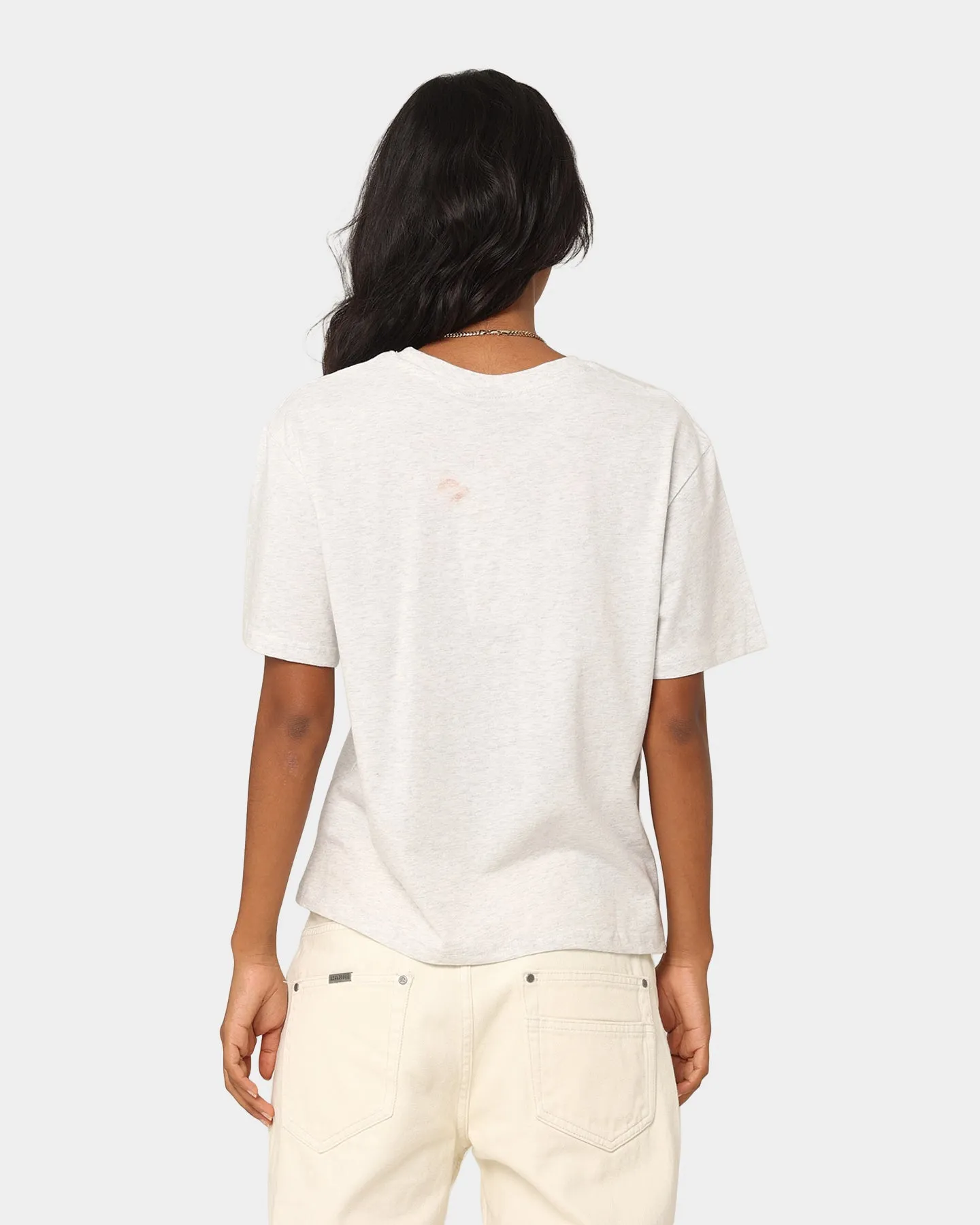 Majestic Athletic Women's New York Yankees Boxy T-Shirt Vintage White Marle