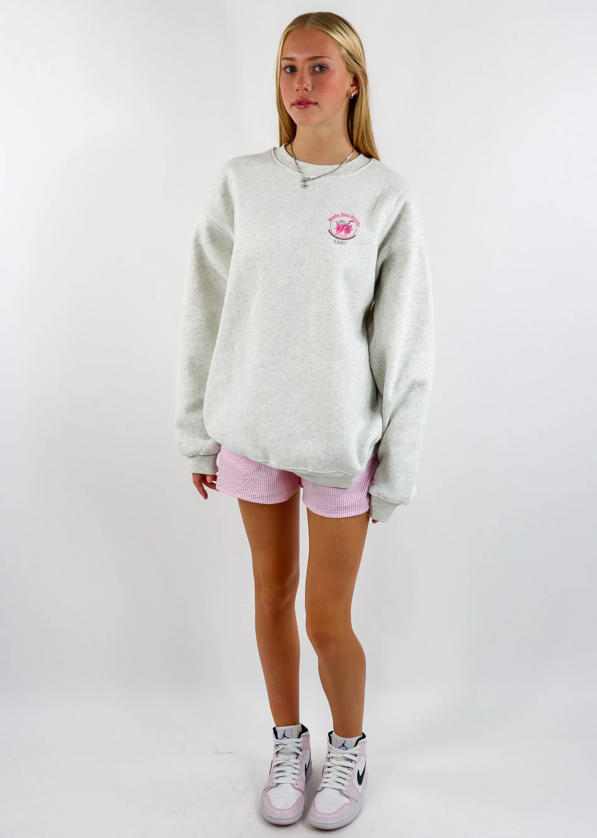 Mayfair Make You Smile Crewneck ★ Heather Grey