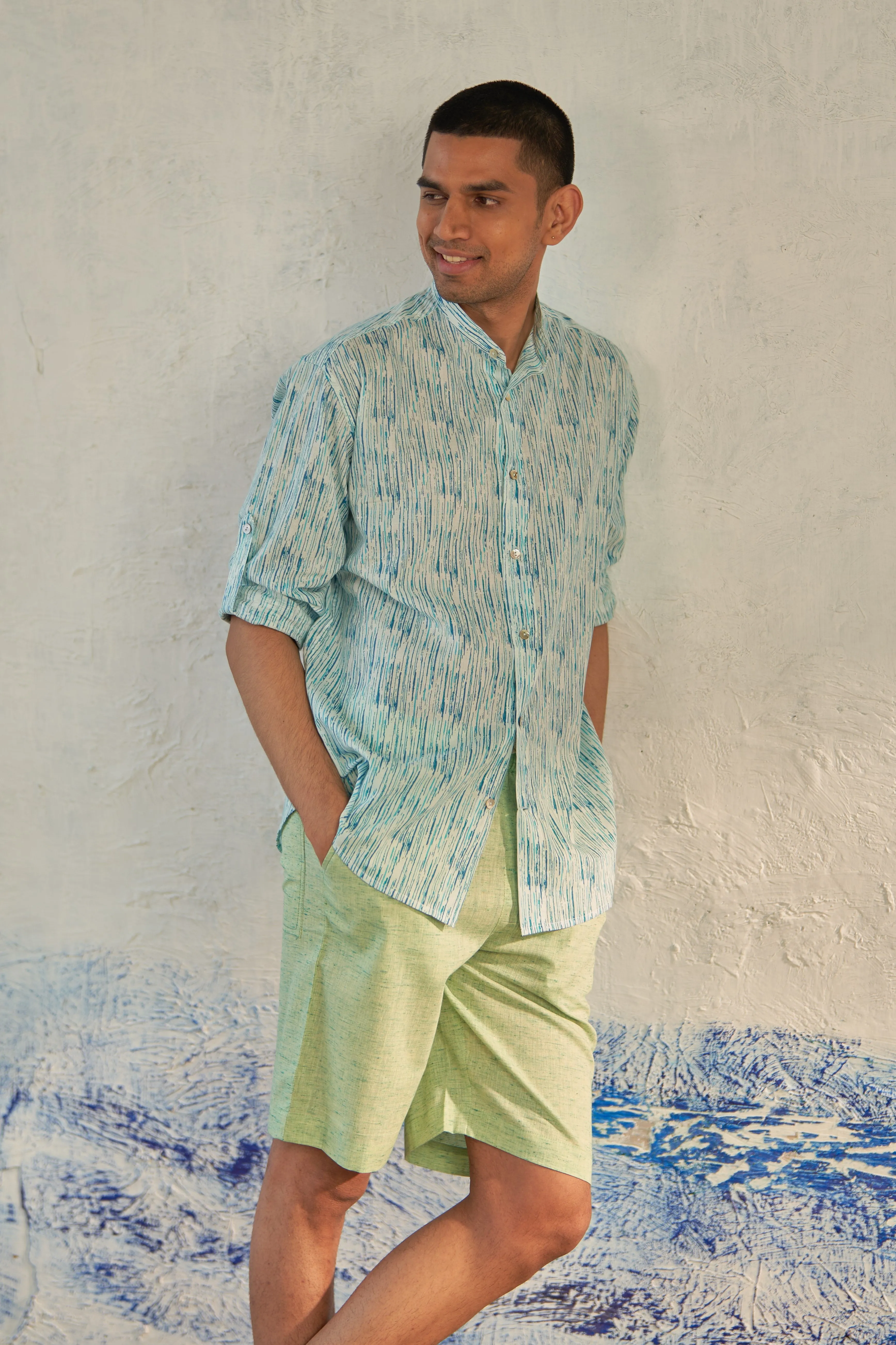 Mint Textured Bermuda