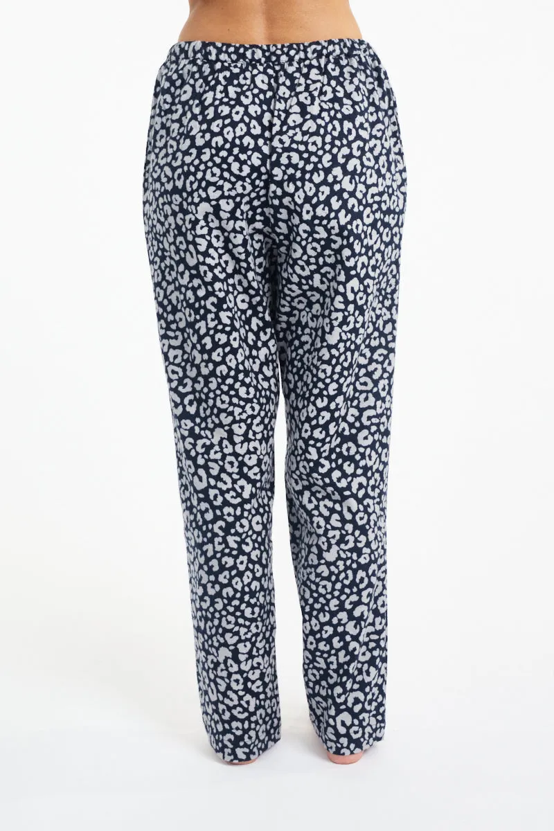 Morning Honey Brushed Cotton PJ Pant - Navy Animal