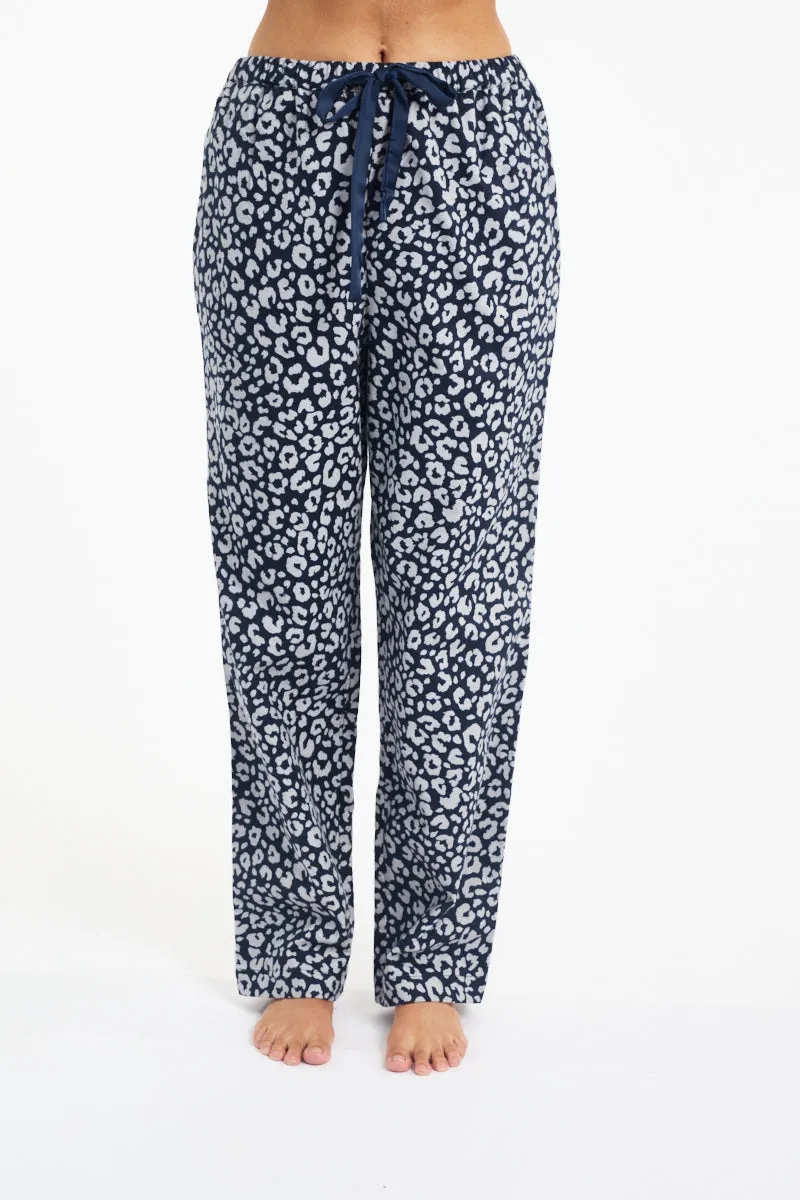 Morning Honey Brushed Cotton PJ Pant - Navy Animal