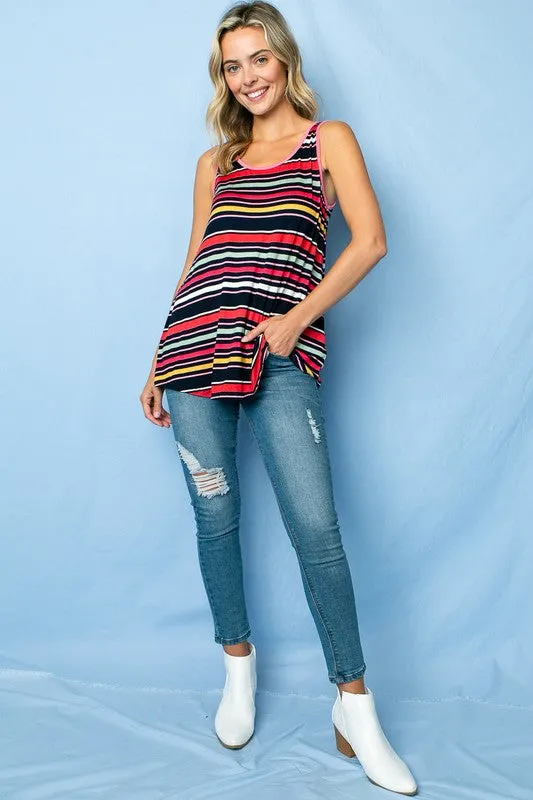 MULTI STRIPE TANK TOP