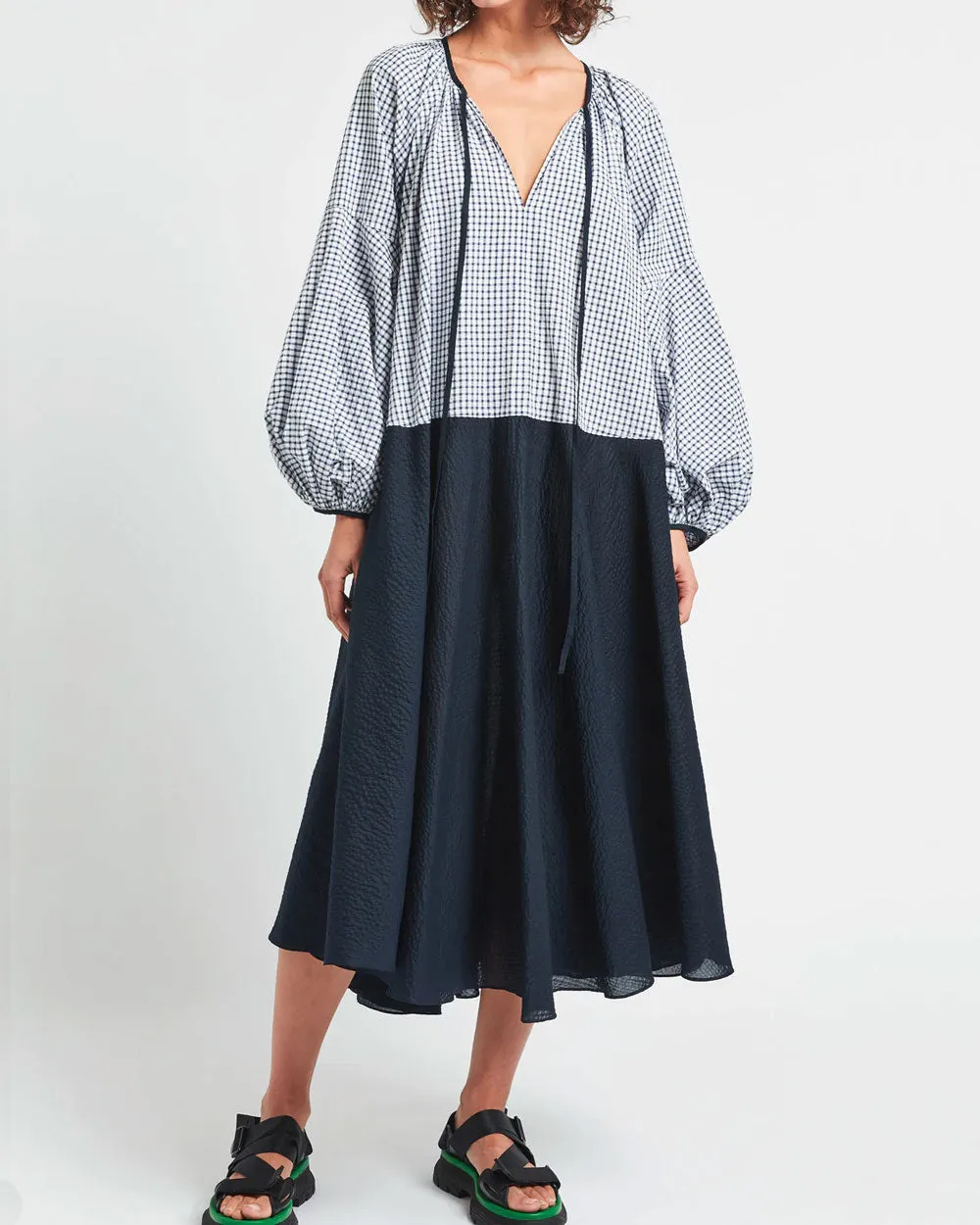 Navy Olive Dress