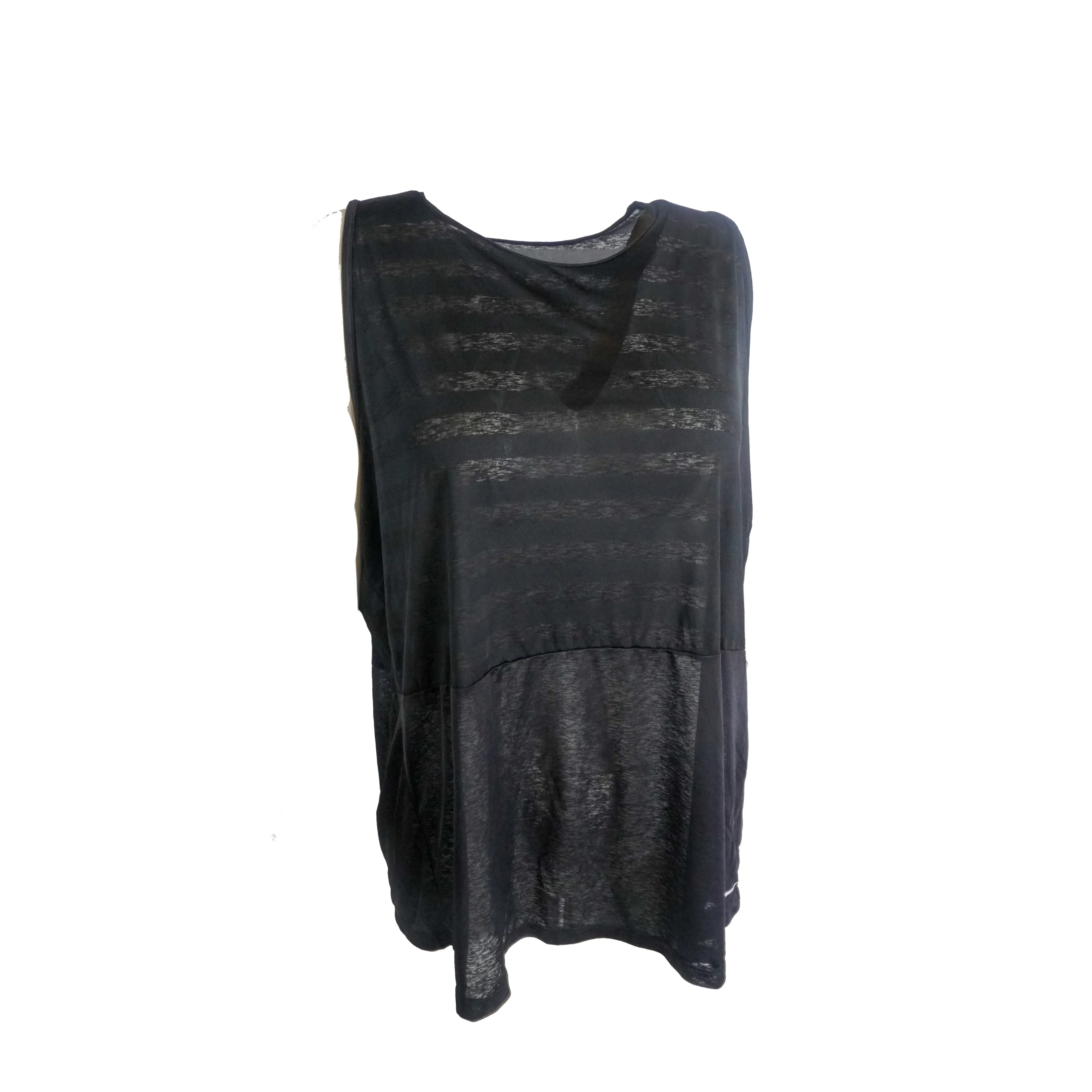 Nike Women's Plus Size Loose Fit Stripe Tank Top Black Size 2X