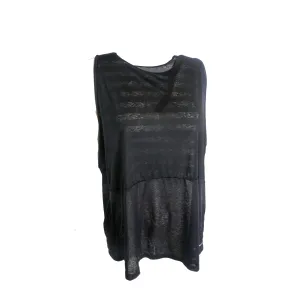 Nike Women's Plus Size Loose Fit Stripe Tank Top Black Size 2X