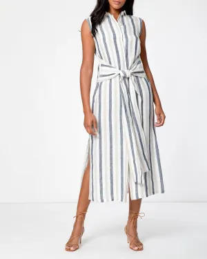PATRICIA Sleeveless Shirt Dress with Waist Tie