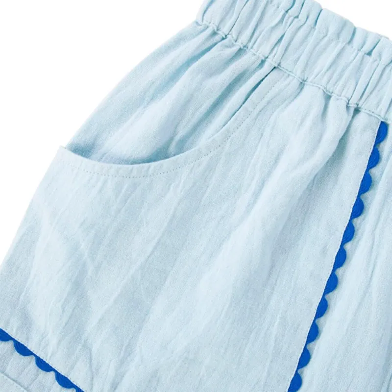 Peggy Brigitte Ric Rac Shorts - Aqua