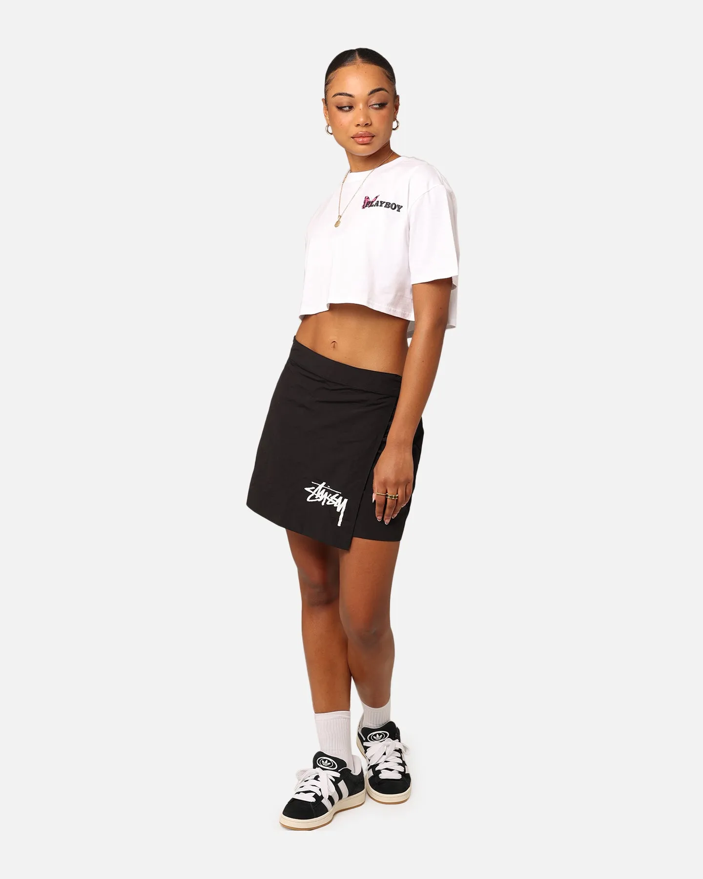 Playboy Women's Butterfly Cropped T-Shirt White