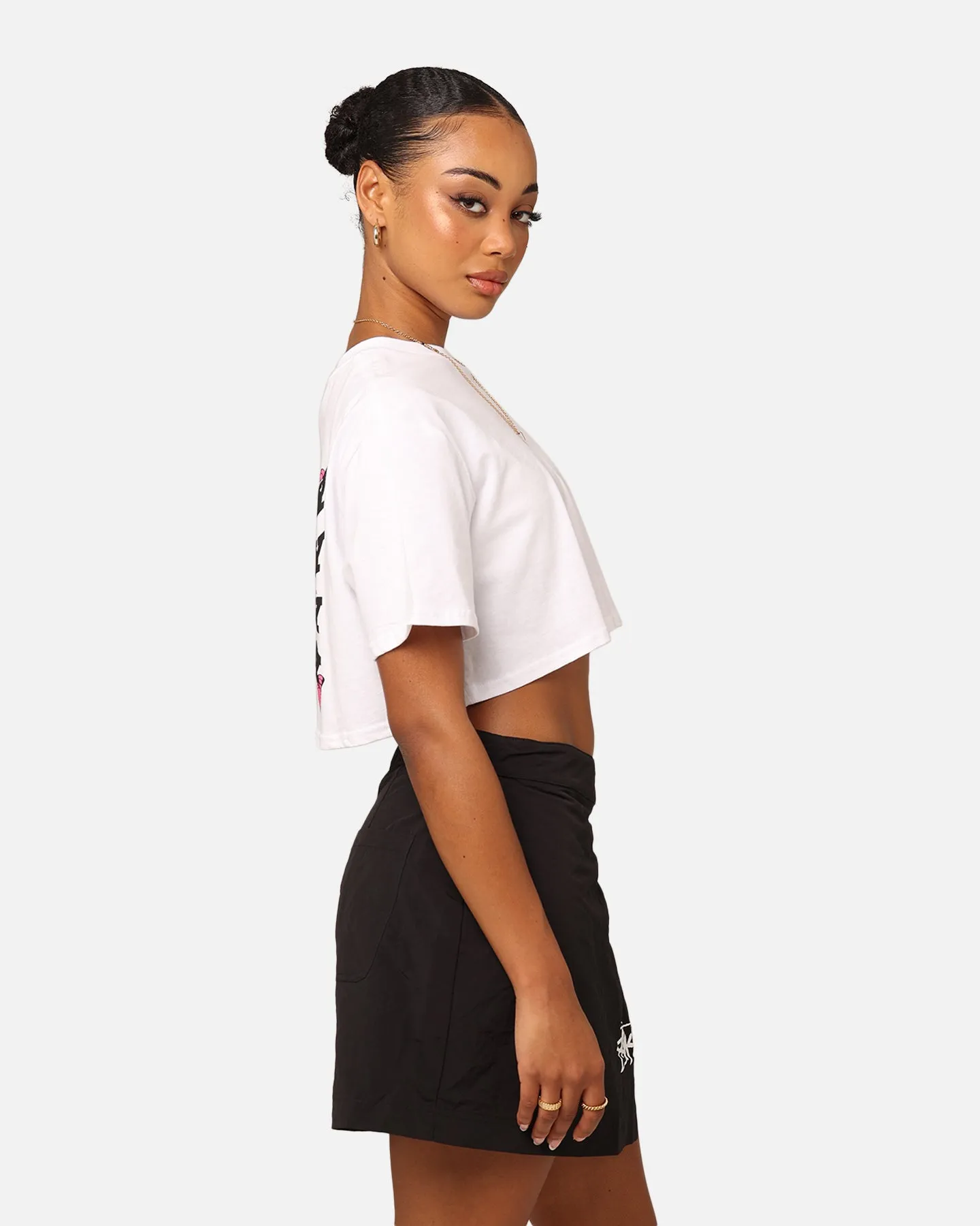 Playboy Women's Butterfly Cropped T-Shirt White
