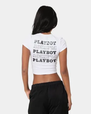 Playboy Women's Stack Baby T-Shirt White