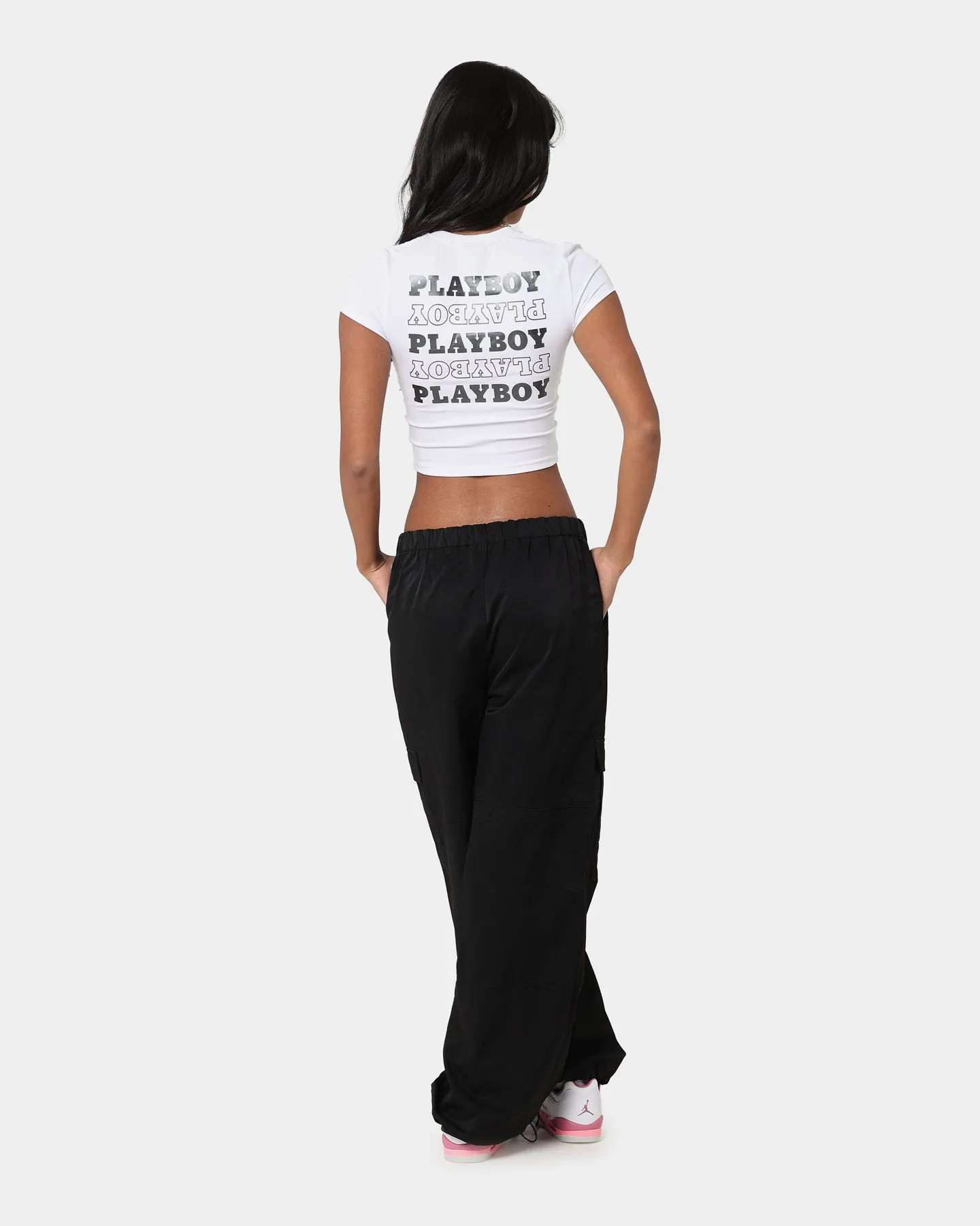 Playboy Women's Stack Baby T-Shirt White