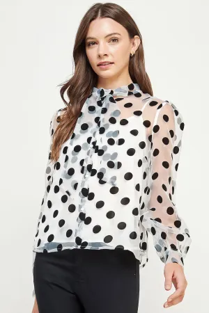Polka Dot Organza Blouse