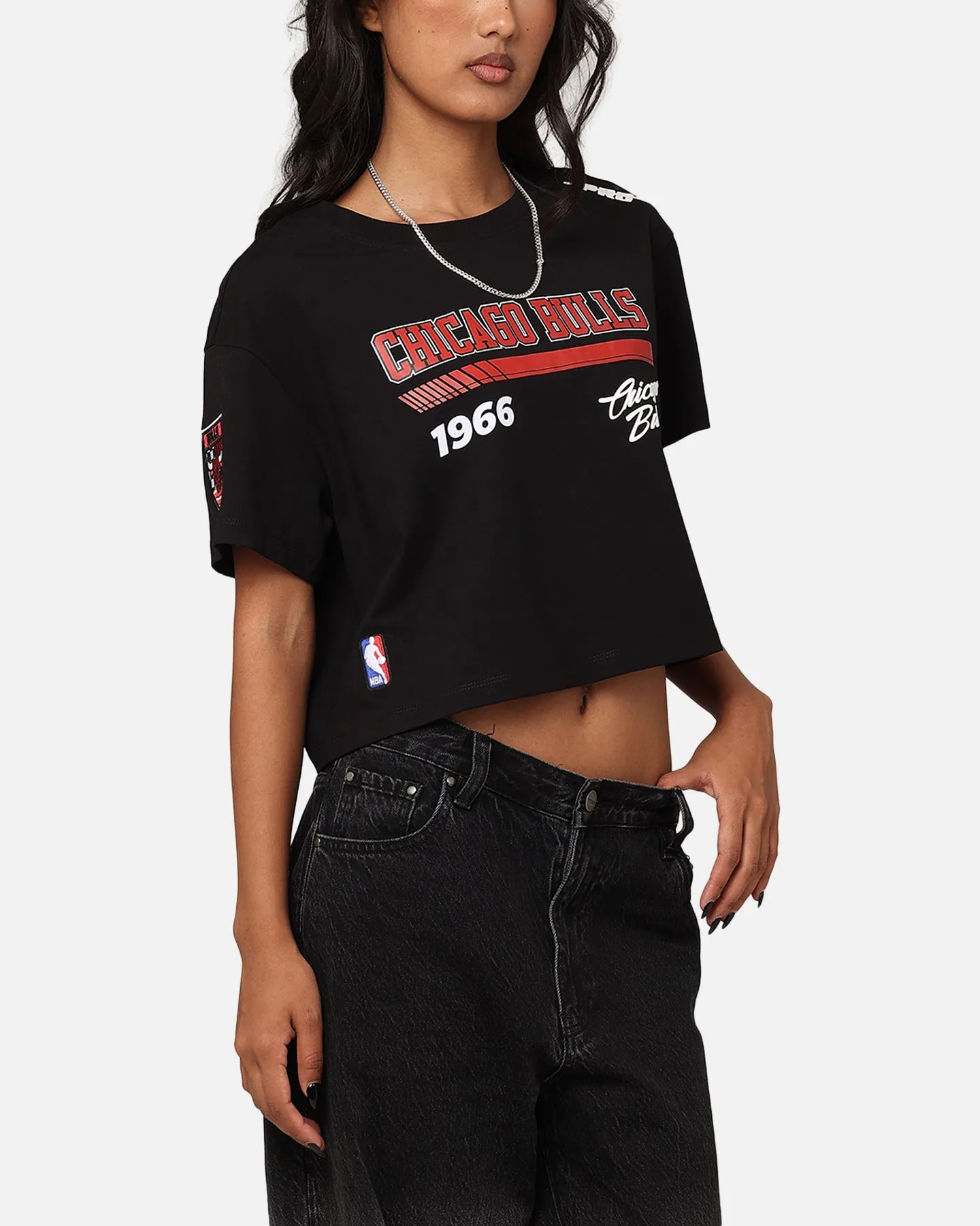 Pro Standard Women's Chicago Bulls Boxy Cropped T-Shirt Black