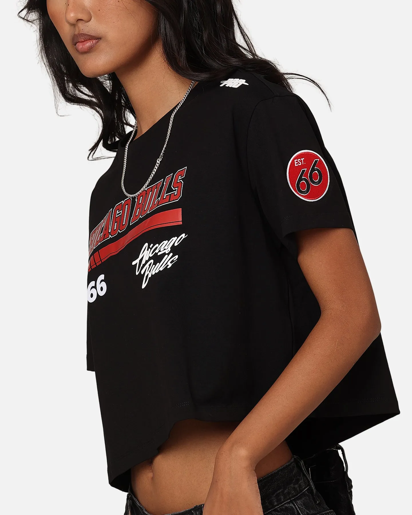 Pro Standard Women's Chicago Bulls Boxy Cropped T-Shirt Black