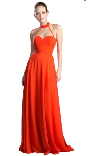 Sleeveless Sleek Halter A-line Dress