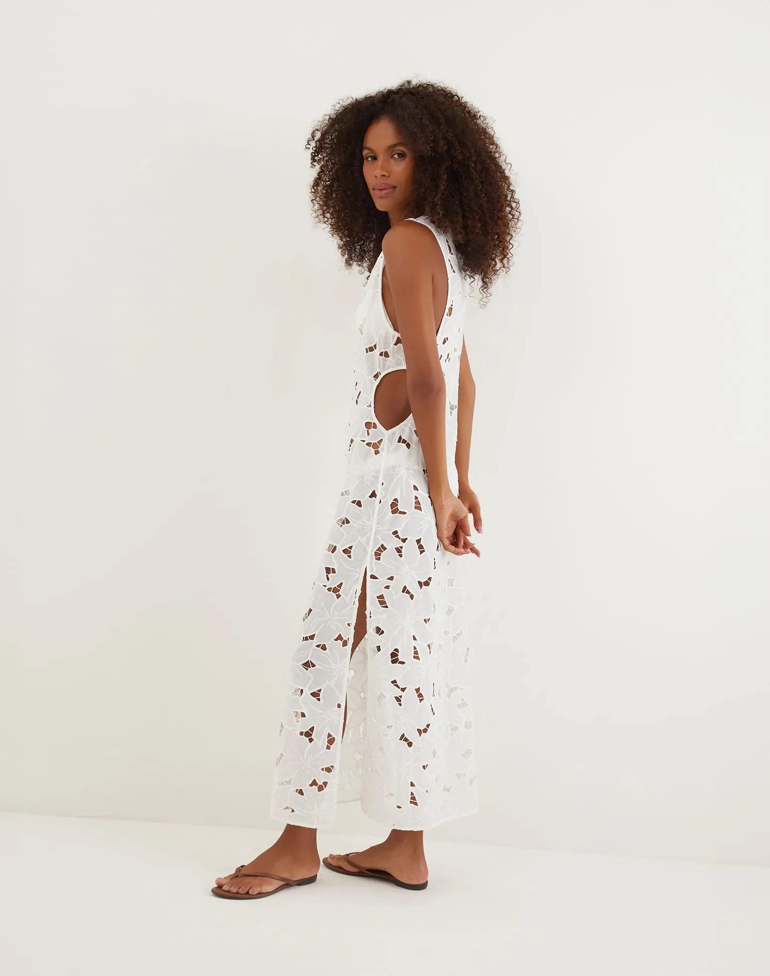Sofia Long Cover Up Dress - Off White